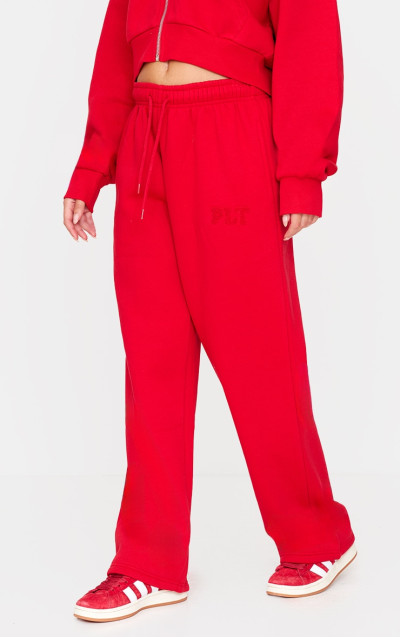 Широкі спортивні штани PRETTYLITTLETHING Red Borg Graphic