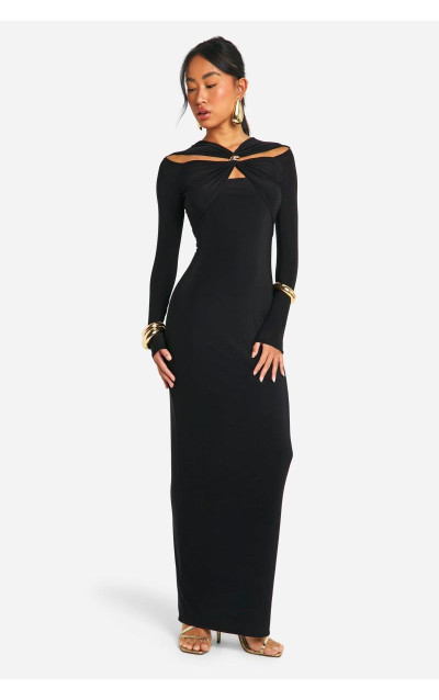 Максі-сукня з деталями і вирізами