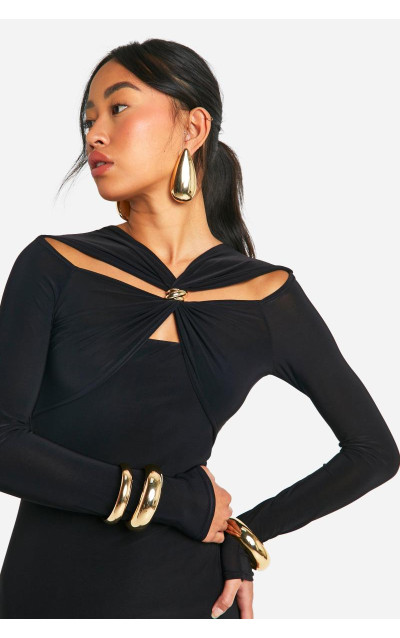 Максі-сукня з деталями і вирізами