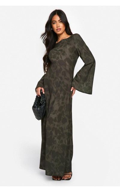 Сукня максі з квітковими рукавами
