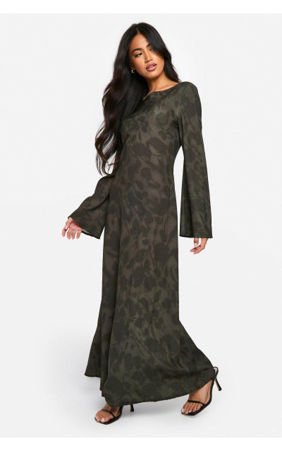 Сукня максі з квітковими рукавами