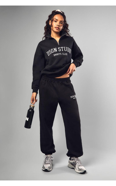 Чорні джоггери Dsgn Studio Applique Straight Leg Jogger